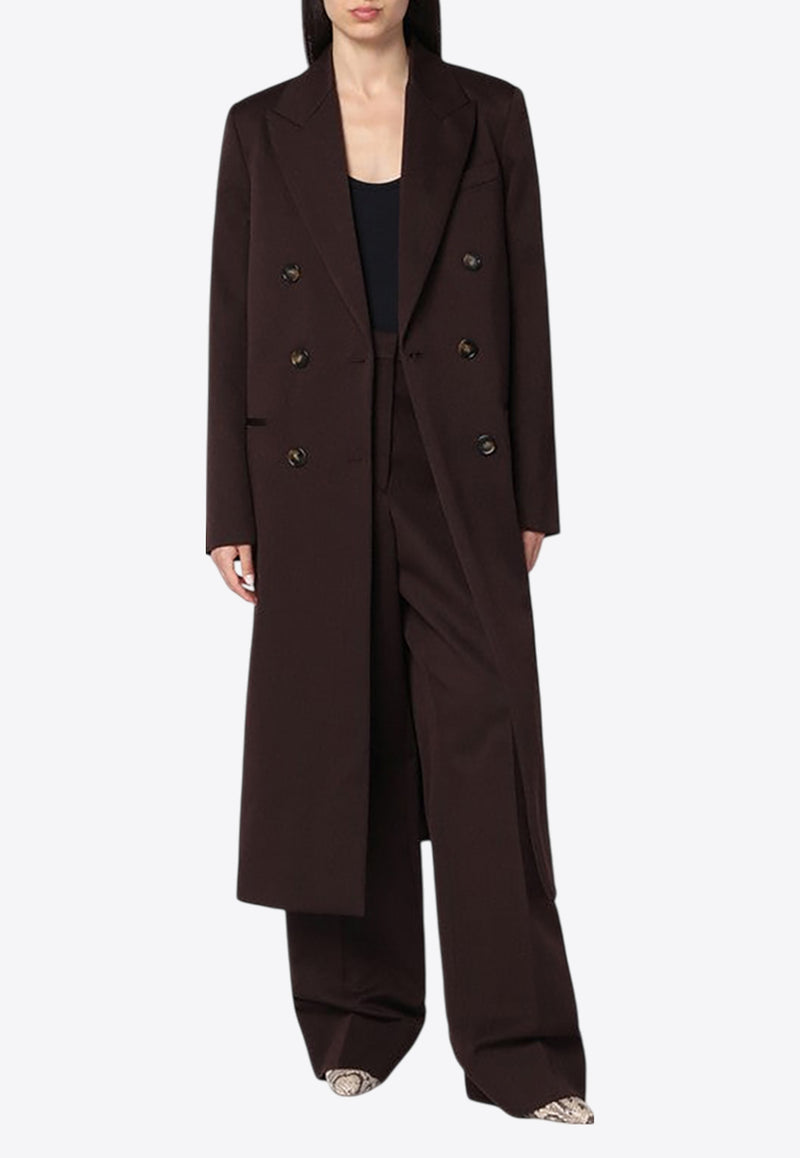 Stella McCartney Double-Breasted Wool Coat Brown 6601213GU700/R_STELL-6008