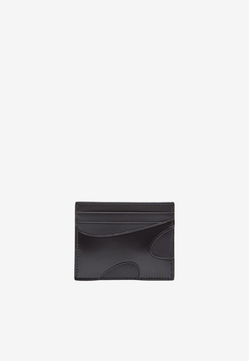 Salvatore Ferragamo Leather Cardholder with Cut-Outs 661261 CUT OUT 764227 NERO Black