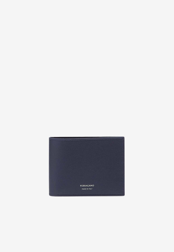 Salvatore Ferragamo Classic Logo Bi-Fold Leather Wallet Midnight Blue 661325 FLORENCE 775359 MIDNIGHT