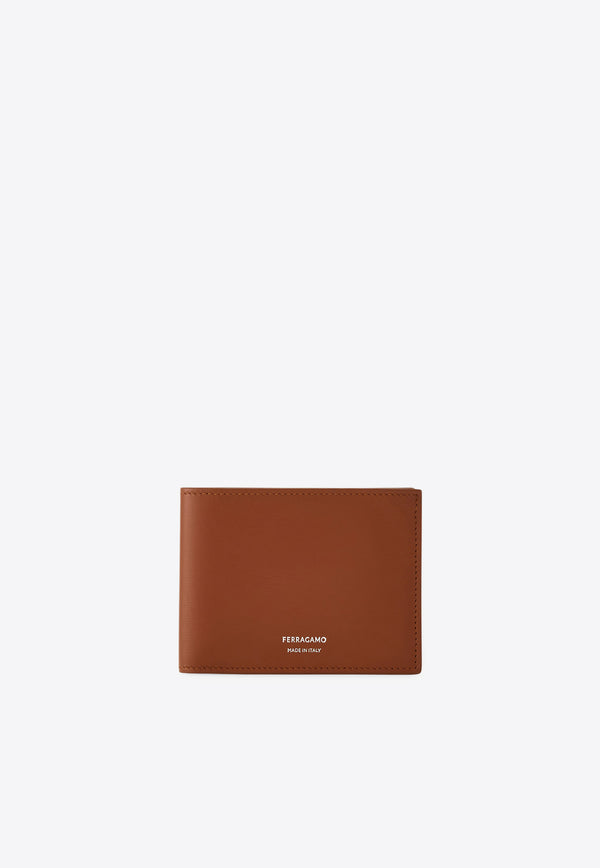 Ferragamo Florence Bi-Fold Leather Wallet Cognac 661325 FLORENCE 784533 NEW COGNAC