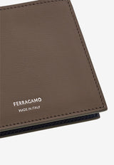 Ferragamo Florence Bi-Fold Leather Wallet Brown 661325 FLORENCE 784534 CONCRETE