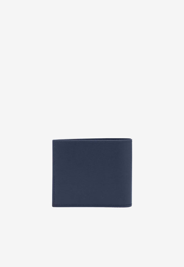 Salvatore Ferragamo Logo Bi-Fold Leather Wallet Midnight Blue 661328 FLORENCE 775364 MIDNIGHT