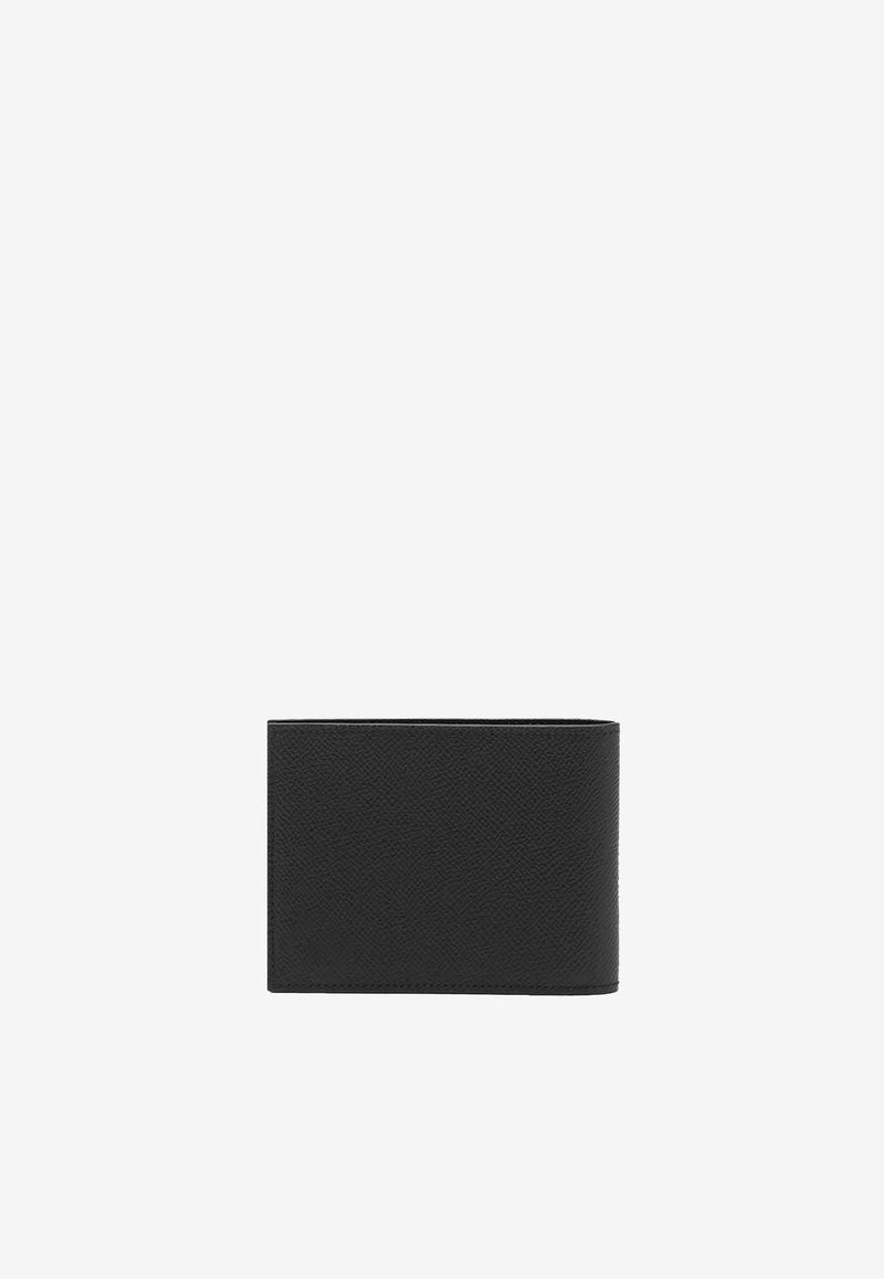 Salvatore Ferragamo Gancini Bi-Fold Wallet in Grained Leather Black 661451 MICRO GANCIO 775644 NERO