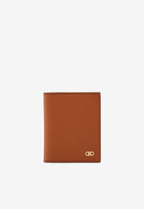 Salvatore Ferragamo Gancini Grained Leather Cardholder Cognac 661452 MICRO GANCIO 775662 NEW COGNAC