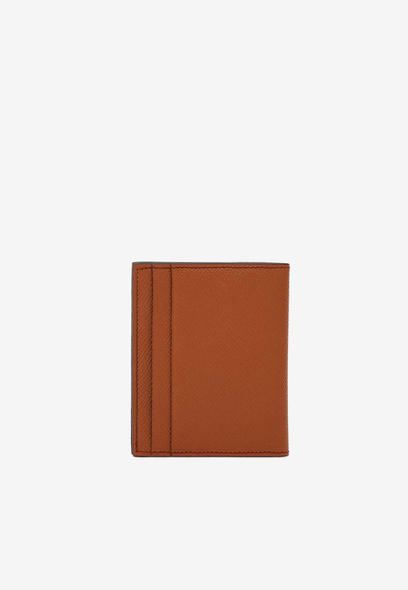 Salvatore Ferragamo Gancini Grained Leather Cardholder Cognac 661452 MICRO GANCIO 775662 NEW COGNAC