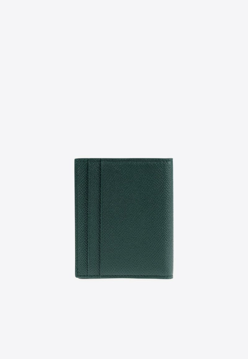 Ferragamo Gancini Grained Leather Cardholder Moss 661452 MICRO GANCIO 788087 MOSS