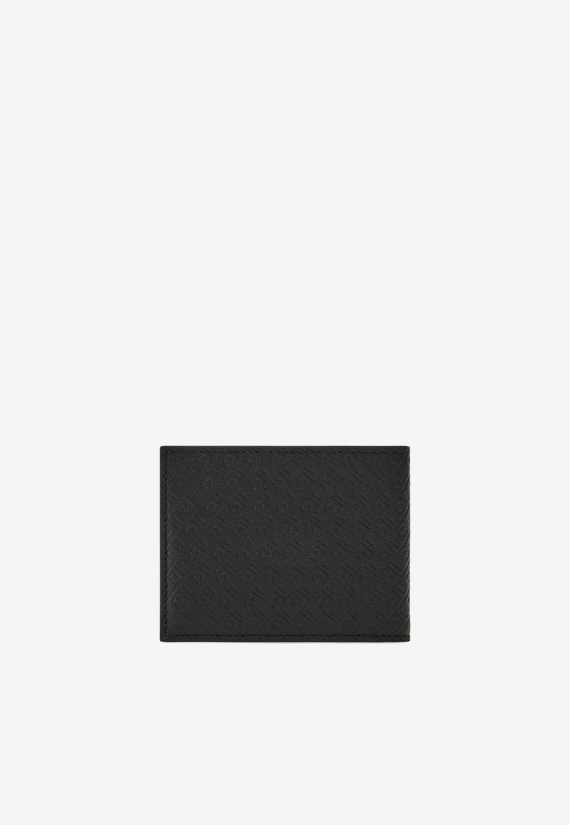 Ferragamo Monogram Embossed Bi-Fold Wallet Black 661565 EMB ALL OVER 780059 NERO
