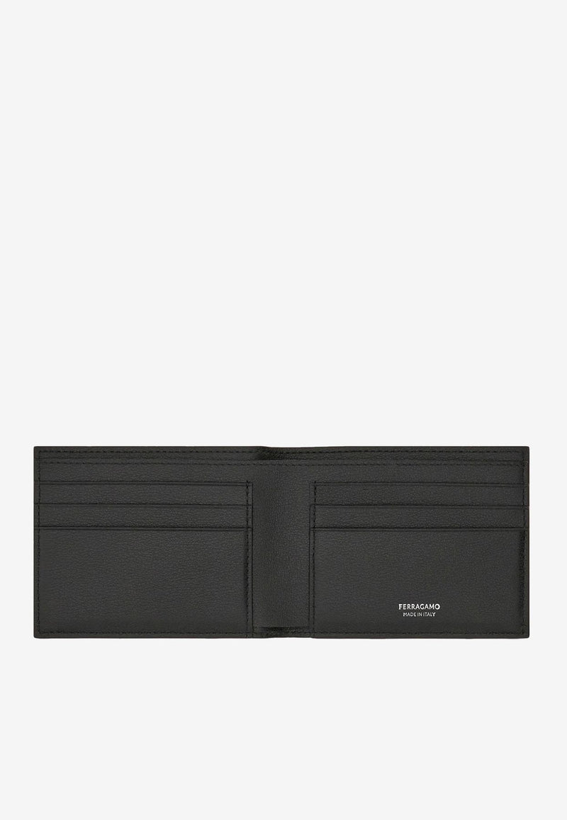 Ferragamo Monogram Embossed Bi-Fold Wallet Black 661565 EMB ALL OVER 780059 NERO