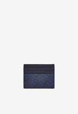 Ferragamo Monogram Hammered Leather Cardholder Blue 661583 MONOGRAM 791193 NEW NAVY DKB
