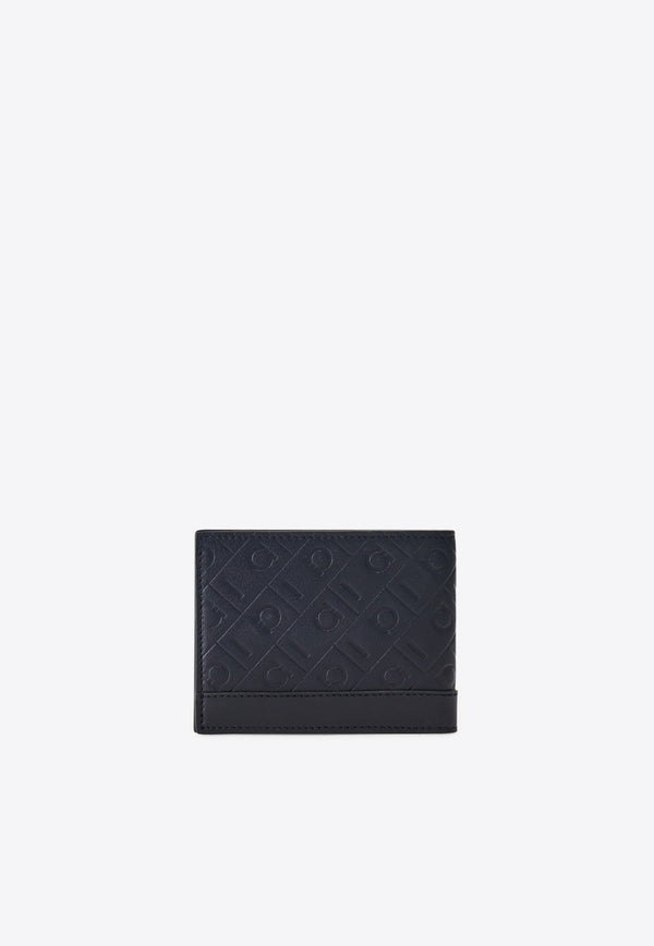 Ferragamo Embossed Monogram Leather Bi-Fold Wallet Navy 661641 MD EMBOSSED 783383 BLUEMARINE