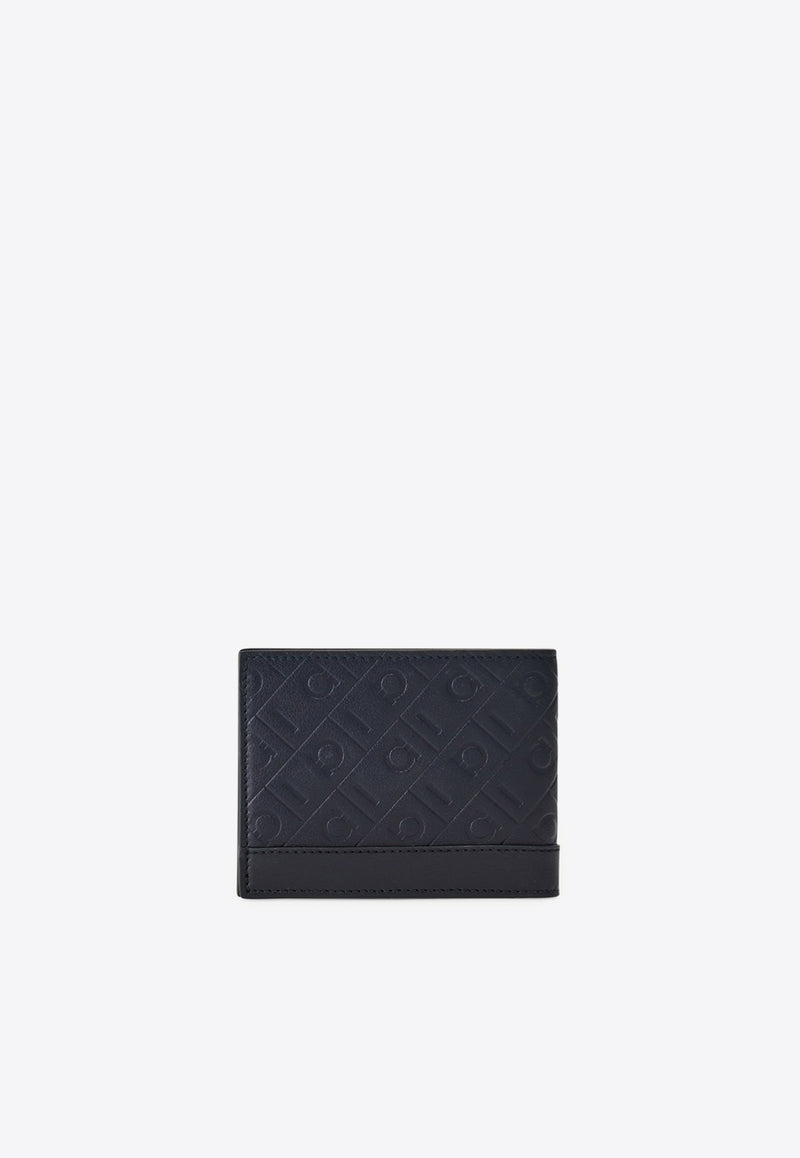 Ferragamo Embossed Monogram Leather Bi-Fold Wallet Navy 661641 MD EMBOSSED 783383 BLUEMARINE