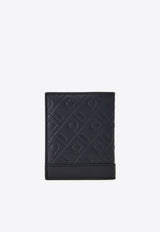 Ferragamo Embossed Monogram Leather Bi-Fold Cardholder Navy 661643 MD EMBOSSED 783384 BLUE