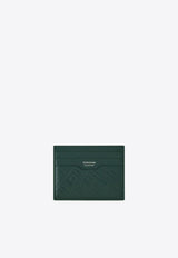 Ferragamo Embossed Monogram Leather Cardholder Moss 661649 MD EMBOSSED 785540 MOSS