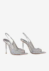 Le Silla Gilda 120 Crystal Mesh Slingback Sandals Silver 6619F100BXPPCAZ 985