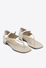 Logo Leather Flat Sandals