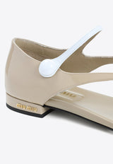 Logo Leather Flat Sandals