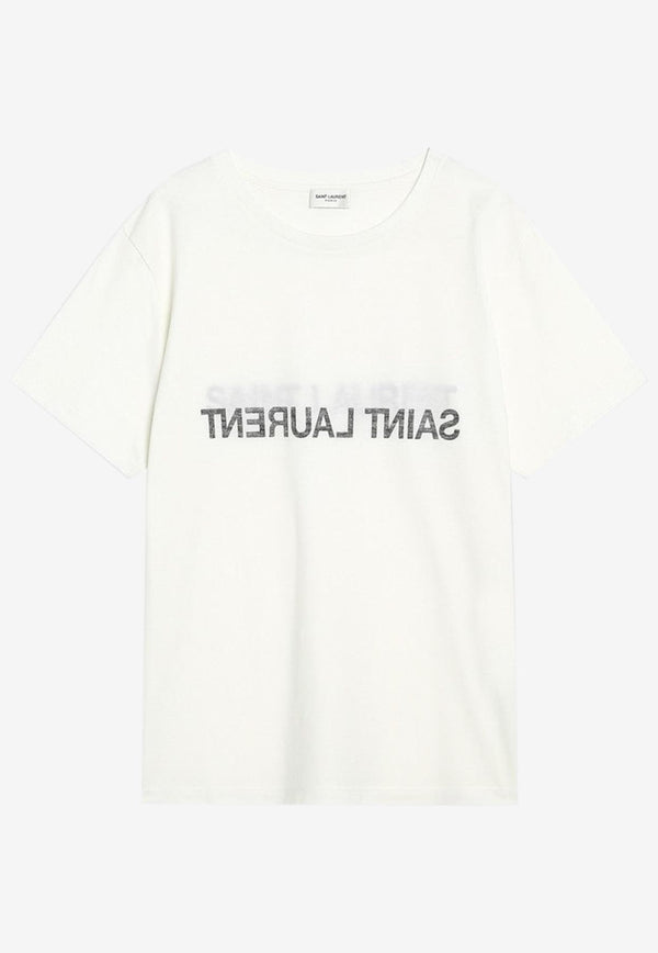 Saint Laurent Reversed Logo T-shirt White 663278Y37AW/R_YSL-9744