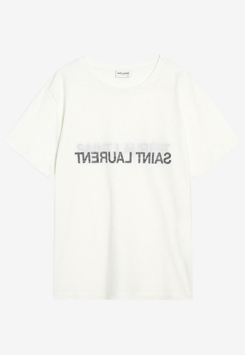 Saint Laurent Reversed Logo T-shirt White 663278Y37AW/R_YSL-9744