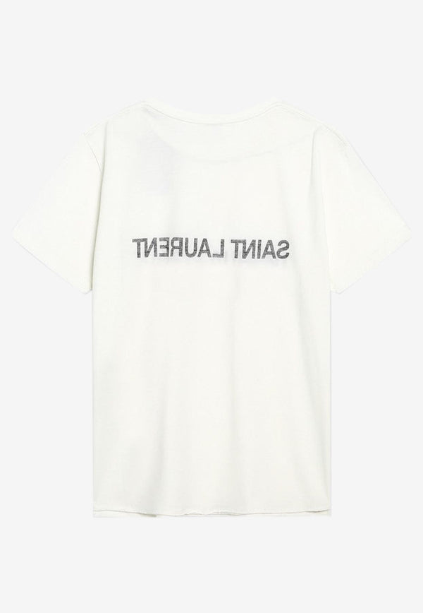Saint Laurent Reversed Logo T-shirt White 663278Y37AW/R_YSL-9744