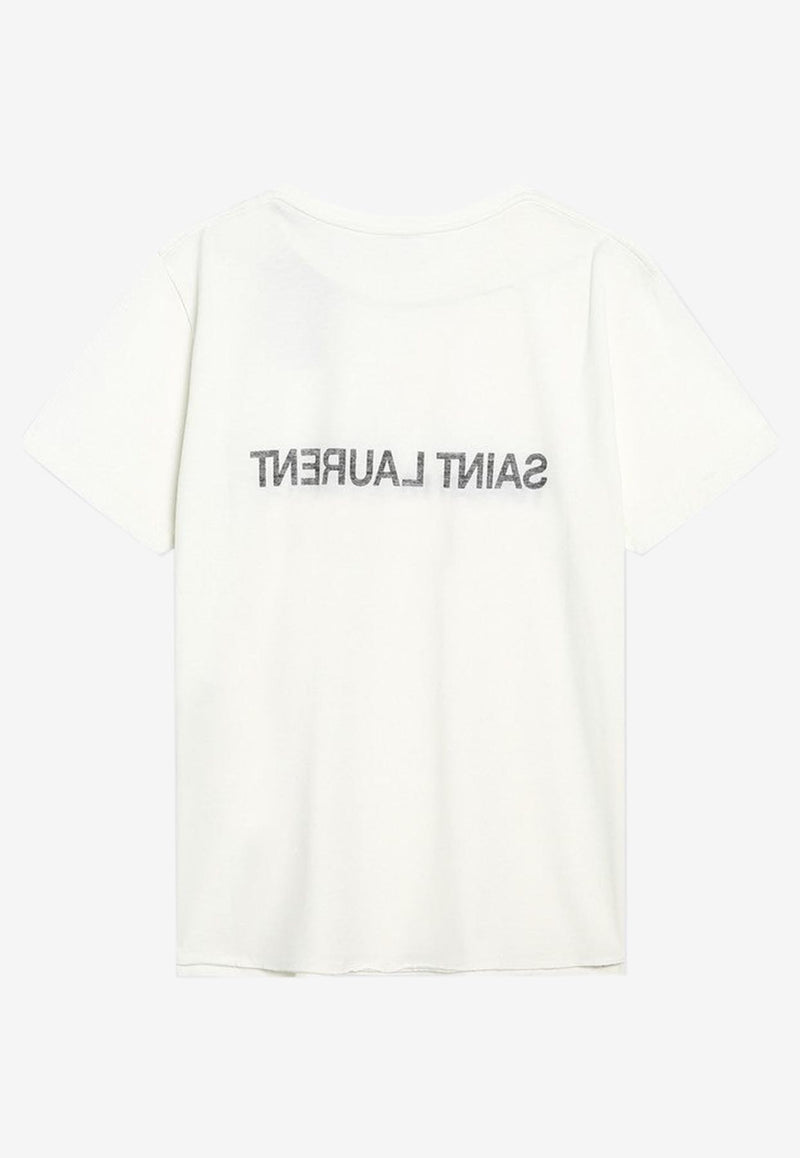 Saint Laurent Reversed Logo T-shirt White 663278Y37AW/R_YSL-9744