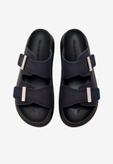 Alexander McQueen Hybrid Slides with Double-Buckles Navy 663563W4Z51 4056