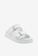Alexander McQueen Hybrid Slides with Double-Buckles White 663563W4Z51 9359