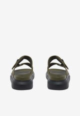 Alexander McQueen Hybrid Slides with Double-Buckles Khaki 663563W4Z53 3146