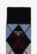 Prada Argyle Pattern Knitted Socks Blue 66562OOO15KA/P_PRADA-F0008