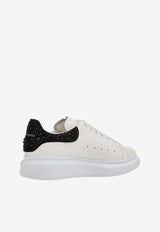Alexander McQueen Oversized Low-Top Sneakers with Crystal Embellished Heel White 666407WIA4Z 9581