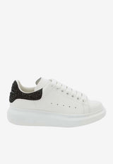 Alexander McQueen Oversized Low-Top Sneakers with Crystal Embellished Heel White 666407WIADL 9581