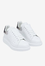 Alexander McQueen Oversized Sneakers with Crystal Embellished Ombre Heel White 666407WIAIF 9087