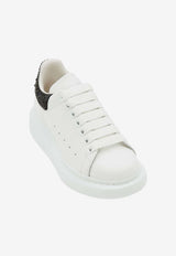 Alexander McQueen Oversized Low-Top Sneakers with Crystal Embellished Heel White 666407WIAIJ 9581