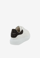 Alexander McQueen Oversized Low-Top Sneakers with Crystal Embellished Heel White 666407WIAIJ 9581