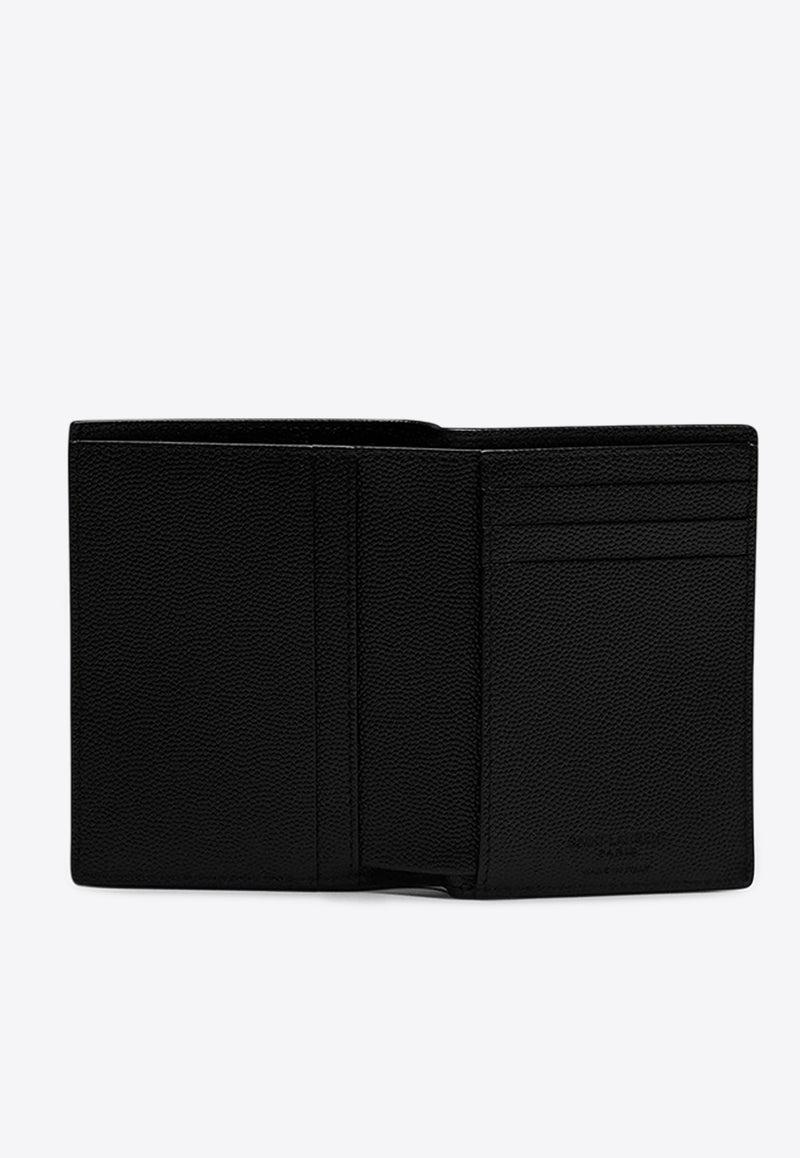 Saint Laurent Logo Stamped Leather Bi-Fold Cardholder Black 668726BTY0N/P_YSL-1000