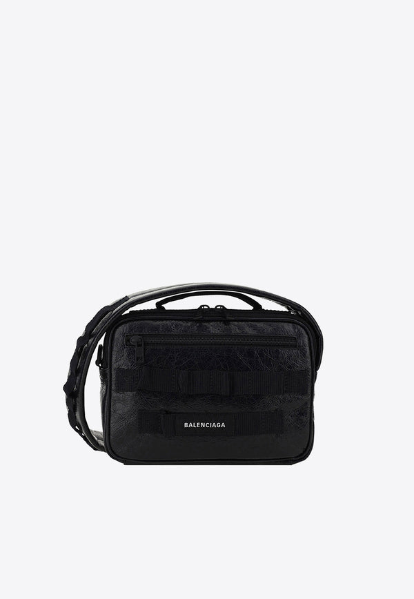 Balenciaga Army Leather Shoulder Bag 6695381VGI7 1000BLACK