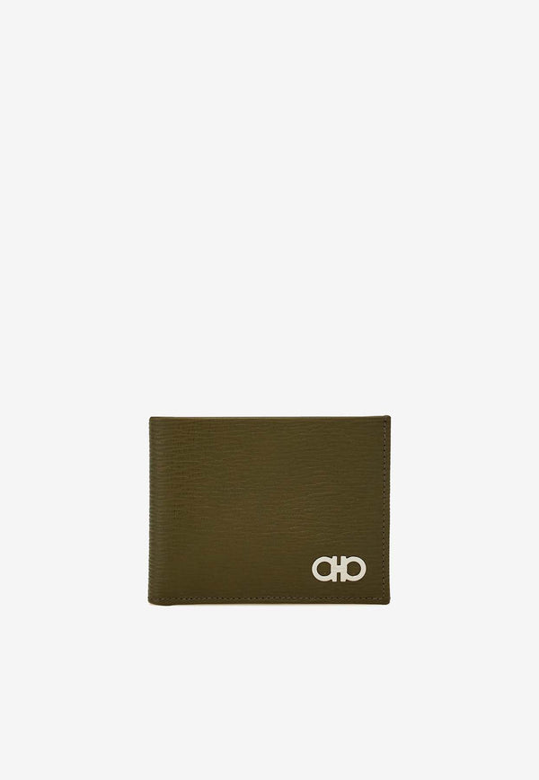 Salvatore Ferragamo Bi-Fold Gancini Leather Wallet Green 66A063 REVIVAL GANC 779740 NEW OLIVE