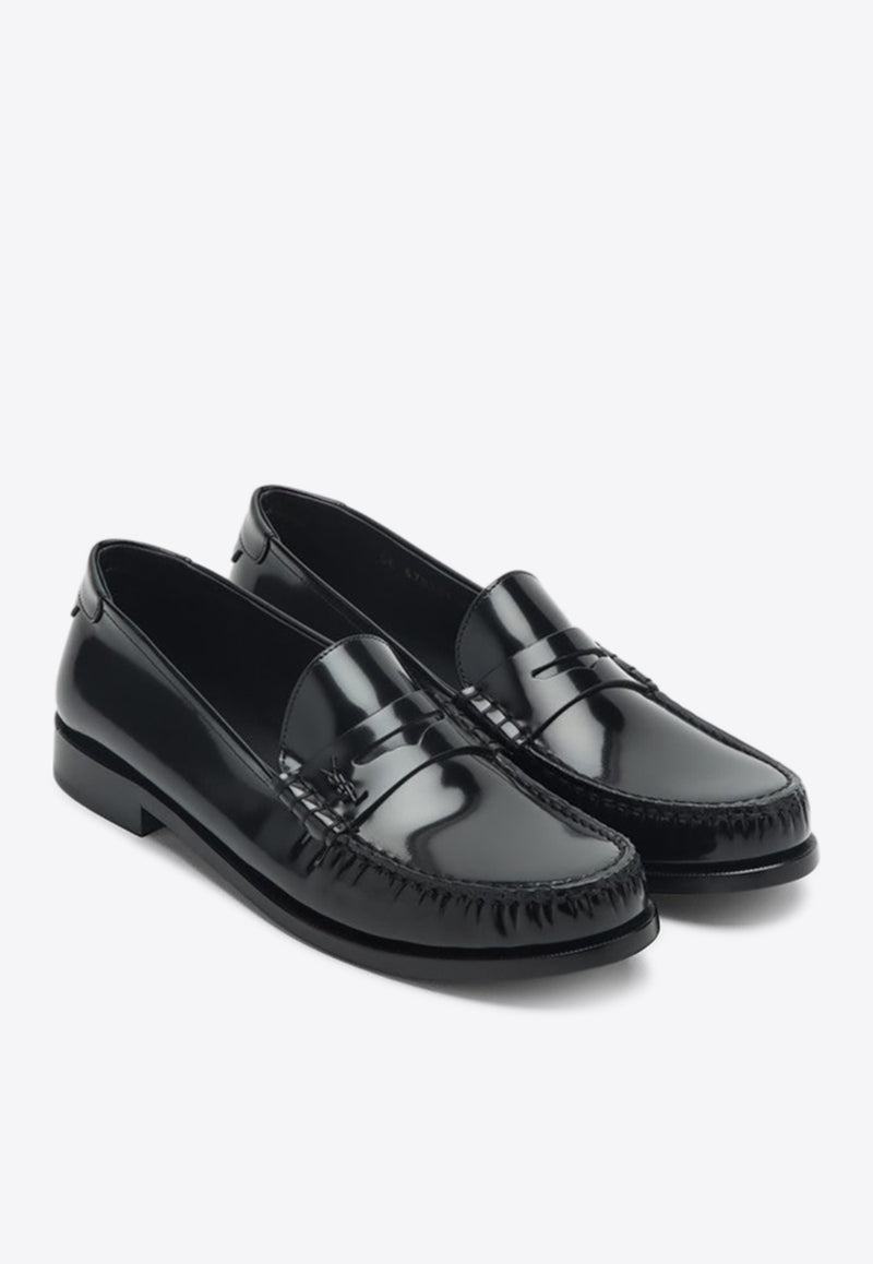 Saint Laurent Patent Leather Penny Loafers Black 670231AAA7R_YSL-1000