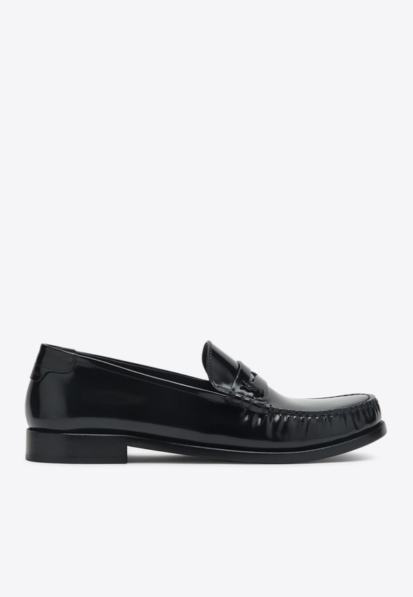 Saint Laurent Patent Leather Penny Loafers Black 670231AAA7R_YSL-1000