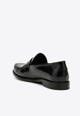 Saint Laurent Monogram Leather Loafers  Black 670232AAA7R/P_YSL-1000