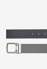 Salvatore Ferragamo Reversible Gancini Leather Belt 670257 DOUBLE ADJUS 764820 DARK GREY Gray
