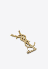 Saint Laurent Cassandre Logo Twisted Brooch Gold 670466Y1500/S_YSL-8069
