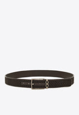 Ferragamo Woven Calf Leather Belt Brown 670575 ADJUST 786458 T MORO/NERO