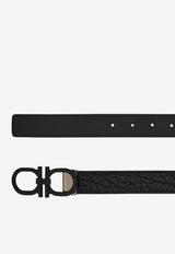 Ferragamo Reversible and Adjustable Gancini Belt Black 670634 DOUBLE ADJ 790946 NERO