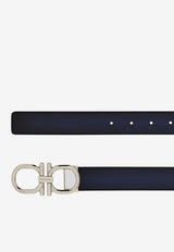 Ferragamo Adjustable Gancini Leather Belt Multicolor 670642 ADJ 790942 GRAPHITE