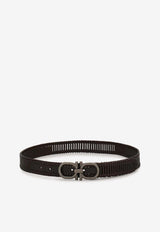 Ferragamo Adjustable Double Gancini Woven Leather Belt Black 670710 ADJ 793316 NERO X 670710