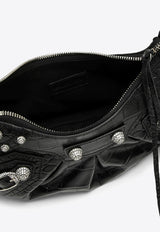 Balenciaga XS Le Cagole Shoulder Bag in Croc Embossed Leather 67130923EJY/O_BALEN-1000 Black