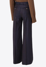 Quelledue Pinstripe Wool-Blend Tailored Pants Blue 67350731/P_QUELD-99