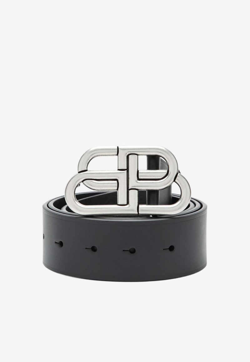 Balenciaga Logo Buckle Belt in Leather 6741811CH0B/P_BALEN-1000 Black