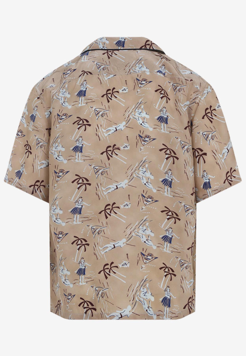 Hawaii Print Short-Sleeved Shirt