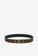 Ferragamo Reversible and Adjustable Gancini Belt Olive 675542 DOUBLE ADJUS 790259 NEW OLIVE